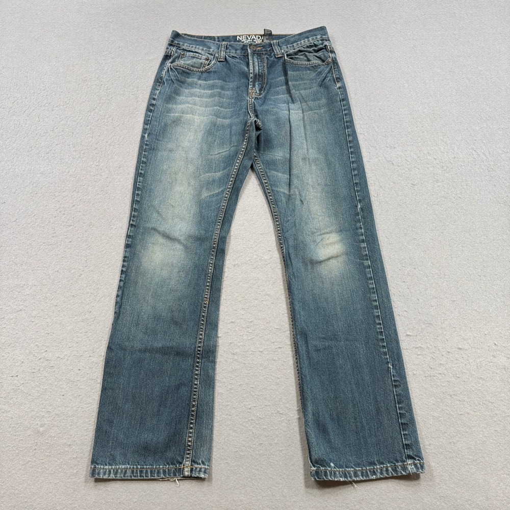 Nevada Jeans Men's 34x33 Blue Medium Wash Straight Leg High Rise Denim Rugged